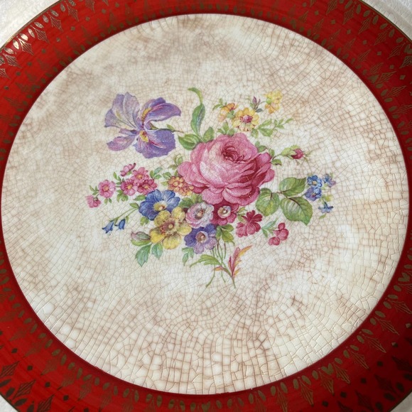 Vintage Cronin China Co Royal Rajah round handled serving dish 22K gold gilded - Picture 2 of 11